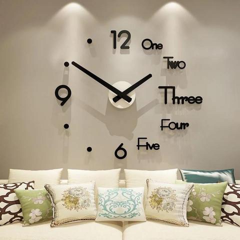 3d Wall Watch Modern Design Acrylic Large Vintage Clock Big Sticker For Home Kitchen Living Room Decor Alitools - Large Vintage Wall Clock