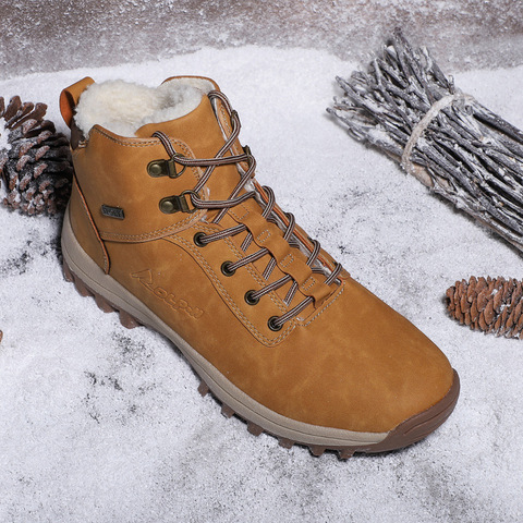 2022 Hot Sale Winter High-top Plus Velvet Warm Cotton Casual Shoes Men Snow Shoes Handmade Waterproof Working Ankle Shoes ► Photo 1/6