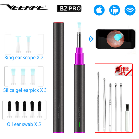 New Original B2 Pro Smart Visual Ear Endoscope In-Ear Cleaning Stick Mini Camera Otoscope Borescope 3.5mm Ear Spoon For Family ► Photo 1/6