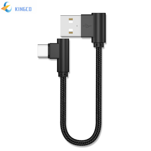 20cm USB cable For iPhone Type C Short 2.4A Fast Charging Cable Elbow 90 Degree USB C Micro USB Data Cable For All Smartphones ► Photo 1/6