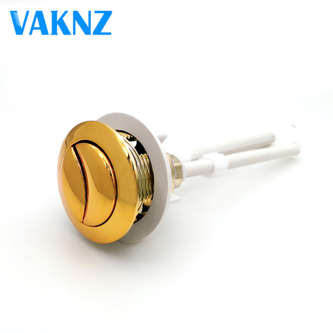 Dual Flush Toilet Tank Gold colour Button Round shape Toilet Push Button Bathroom Accessories 38mm ► Photo 1/6