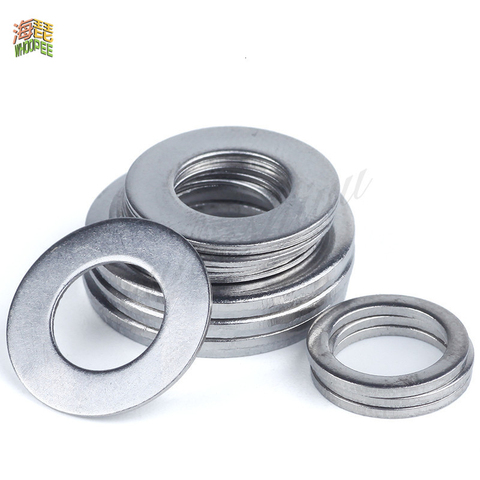 1-100pcs GB97 A2 304 Stainless Steel Flat Washer Plain Gasket for M1.6 M2 M2.5 M3 M4 M5 M6 M8 M10 M12 M16 M20 M24 Screw Bolt ► Photo 1/2