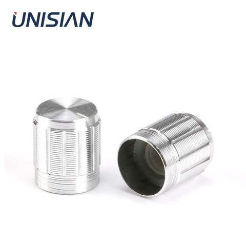 UNISIAN Potentiometer Control Knobs Black Sliver Gold Metal Switch Rotary Knob 15X17mm 6mm Shaft Hole Knob Cap 1PC ► Photo 1/3