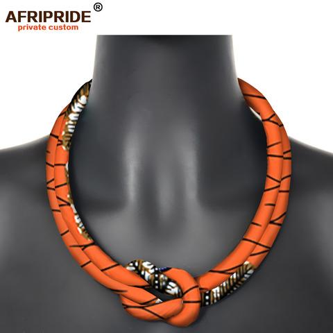 2022 African Statement Necklace Wedding Resin Beads Jewelry Dashiki Ankara Fabric Choker Necklace for Women AFRIPRIDE S006 ► Photo 1/5