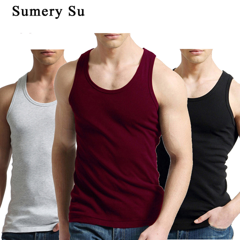 Tank Tops Men Fitness Cool Summer 100% Cotton Vest Male Sleeveless Tops Gym Slim Casual  Undershirt Mens Gift Hot Sale 1PCS ► Photo 1/6