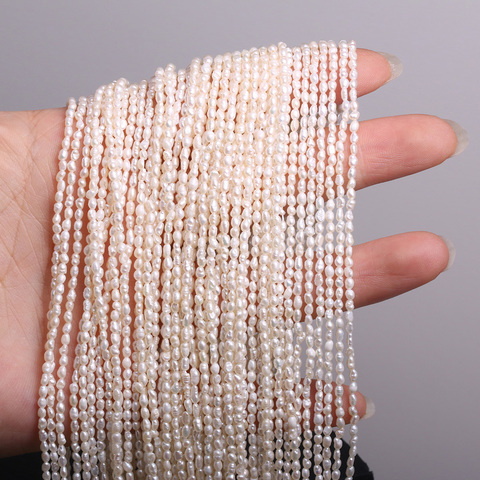 Natural Freshwater Pearl Beaded High Quality Rice Shape Punch Loose Beads  for Make Jewelry DIY Bracelet Necklace Accessories - Price history & Review, AliExpress Seller - DIY-Jewelry Store