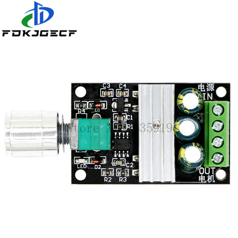 DC 6V 12V 24V 28VDC 3A 80W PWM Motor Speed Controller Regulator Adjustable Variable Speed Control With Potentiometer Switch ► Photo 1/3