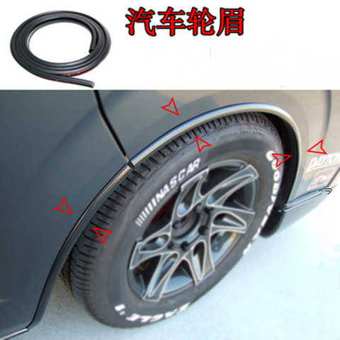 FREE SHIPPING TOP RACING CAR UNIVERSAL Scratch wheel eyebrow stripe Wheel fender gum paste Automotive rubber wheel eyebrow ► Photo 1/6