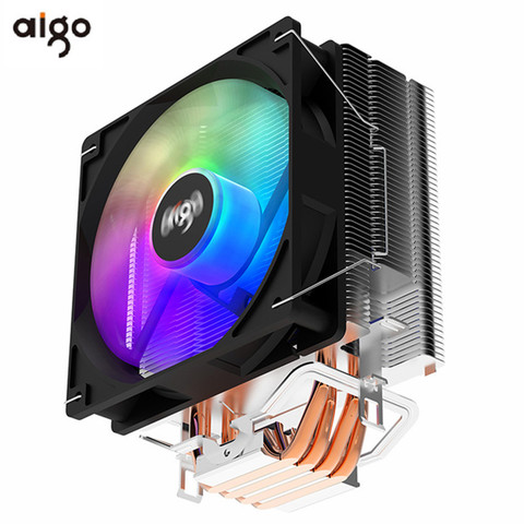 Aigo ICE400 4 Heatpipes RGB CPU Cooler Radiator Cooling silent 120mm 4PIN pwm fan Intel 1150 1155 1156 1366 X99 AM2/AM3+/AM4 AMD ► Photo 1/6