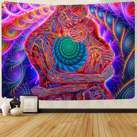 Simsant Trippy Psychedelic Tapestry Kissing Lovers Art Wall Hanging Tapestries for Living Room Home Dorm Decor ► Photo 1/2