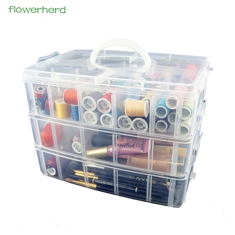 Large Storage Container with 30 Adjustable Compartments Container for Thread Storing Sewing Embroidery Accessories Bobbins Beads ► Photo 1/5