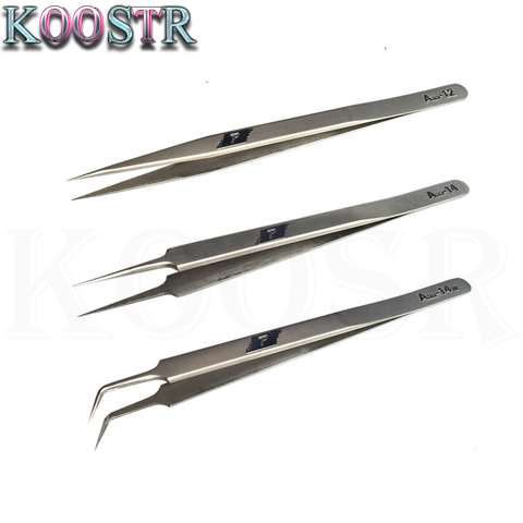 T brand precision stainless steel tweezers Aaa-14 12 long thickened straight tip tweezers electronic repair welding tools ► Photo 1/1