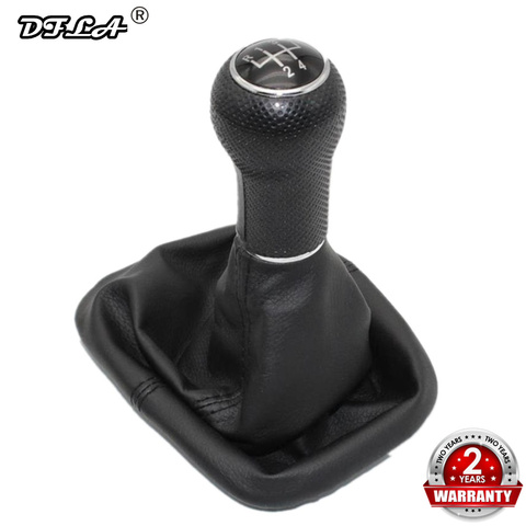 For VW Golf 4 MK4 1998 1999 2000 2001 2002 2003 2004 2005 2006 Car-styling 5 Speed 23mm Gear Stick Shift Knob With Leather Boot ► Photo 1/6