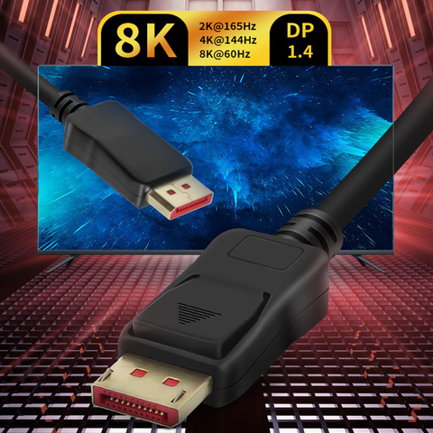 Displayport cable 8K Displayport 1.4 to Displayport cable 144Hz 4K 8K 60Hz 2K 165Hz cable DP 4K HDR DP 1.2 cabel 3M 1.8M 1M ► Photo 1/6