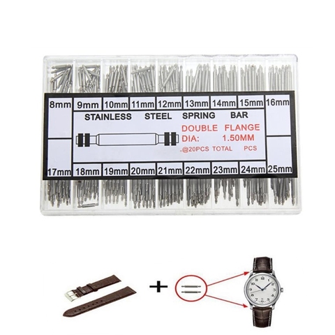 144PCs/set 8-25mm Watch Band Spring Bars Strap Link Pins Repair Watch Link Pins Tool Sets Watch Accessories Professional Tool ► Photo 1/6