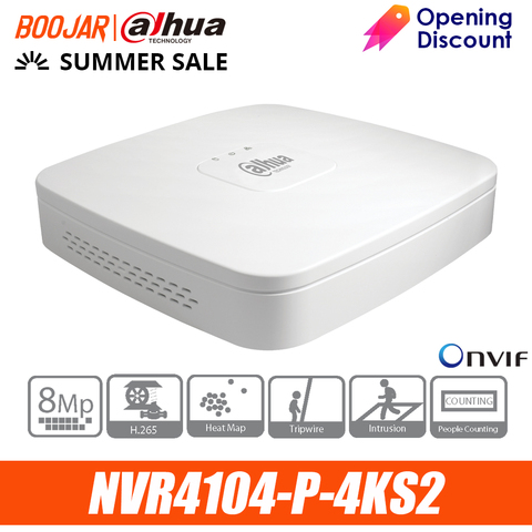 Dahua Original 4K POE NVR NVR4104-P-4KS2  With 4ch PoE H.265 Video Recorder Support ONVIF 2.4 SDK CGI ► Photo 1/3
