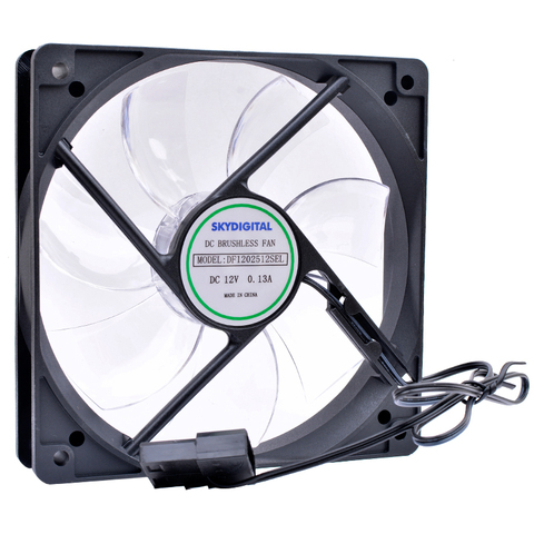 LED white light 12cm 12025 120x120x25mm 120mm fan DC12V 0.13A Ultra-quiet cooling fan for CPU power of computer case ► Photo 1/5