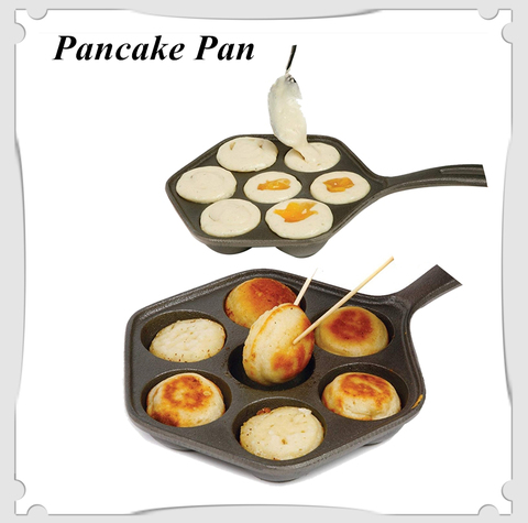 Cast Iron Stuffed Nonstick StuffedPancake Pan,Munk/Aebleskiver,House Cast Iron Griddle for Various Spherical Food ► Photo 1/6