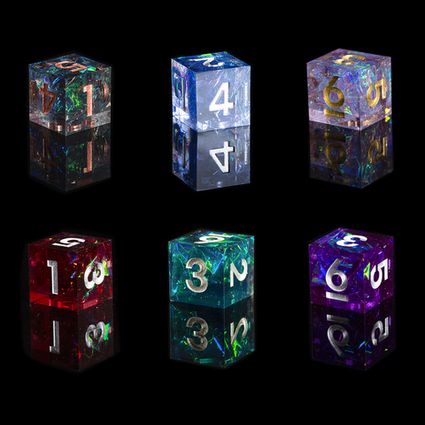 DND Role Playing Game Dice 100% Handcrafted D6 Collection Polyhedral Mirror Dice Sets with Sharp Edges and Beautiful Inclusions ► Photo 1/6