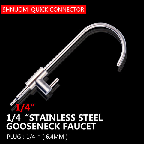 Gooseneck Water Purifier Faucet Reverse Osmosis Drinking Water Filter Faucet Stainless Steel 1/4