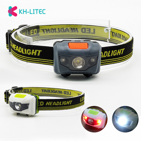 Portable Mini 4 Modes Lightweight Headlight LED Camping Head lamp Head Flashlight Running Head light Camping Headlamp AAA Battey ► Photo 1/6