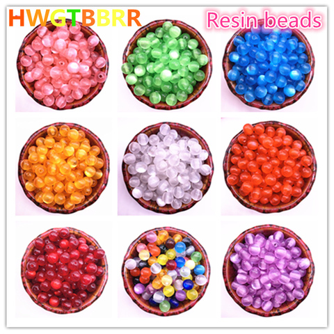 New 50pcs/lot 8mm Imitation Natural Opal Beads Round Resin Spacer Beads for Jewelry Making DIY Bracelet ► Photo 1/6