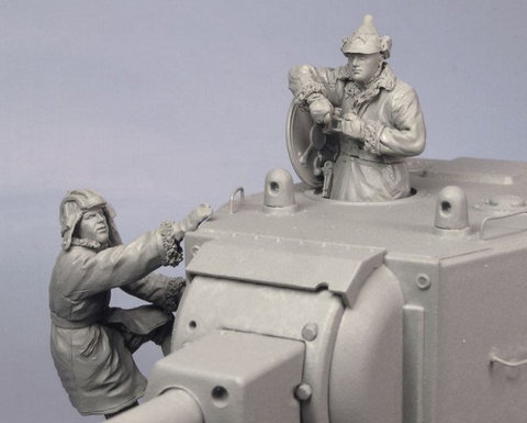 1/35   ancient tank crew include 2 man (NO TANK )Resin figure Model kits Miniature gk Unassembly Unpainted ► Photo 1/1