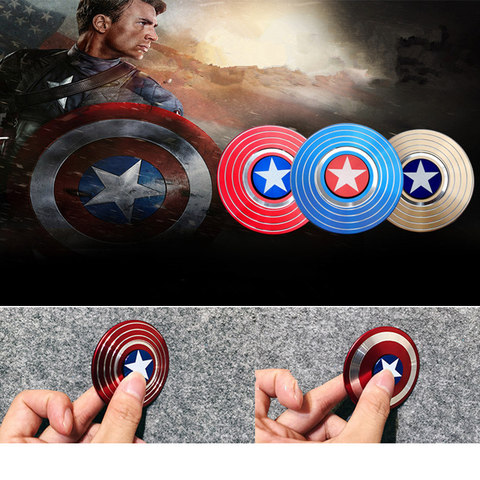 New Round American Captain Fingertip Gyro Shield Alloy Gyro Spinner Decompression Toy Fidget Spinner Hobbies for Adults ► Photo 1/6