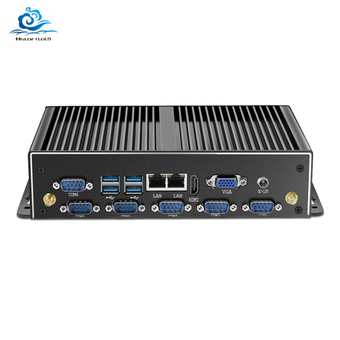 Fanless Mini PC Dual LAN 6*COM Core i7 5500U i5 4200U Celeron J1900 2955U Mini Computer Industrial PC Windows HDMI 8USB 6*RS232 ► Photo 1/6