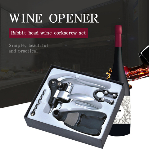 Kitchen AccessoriesProfessional Zinc Alloy Wine Opener Lever Arm Steel Rabbit Corkscrew Wine Bottle Opener Tool Cork Cocina Home ► Photo 1/6