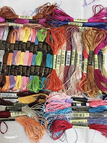 oneroom Silk cotton 24PCS Colors DMC Similar   Cotton Embroidery Thread Kits for Cross Stitch Mouline 6 Strands Floss 8m Sewing ► Photo 1/6