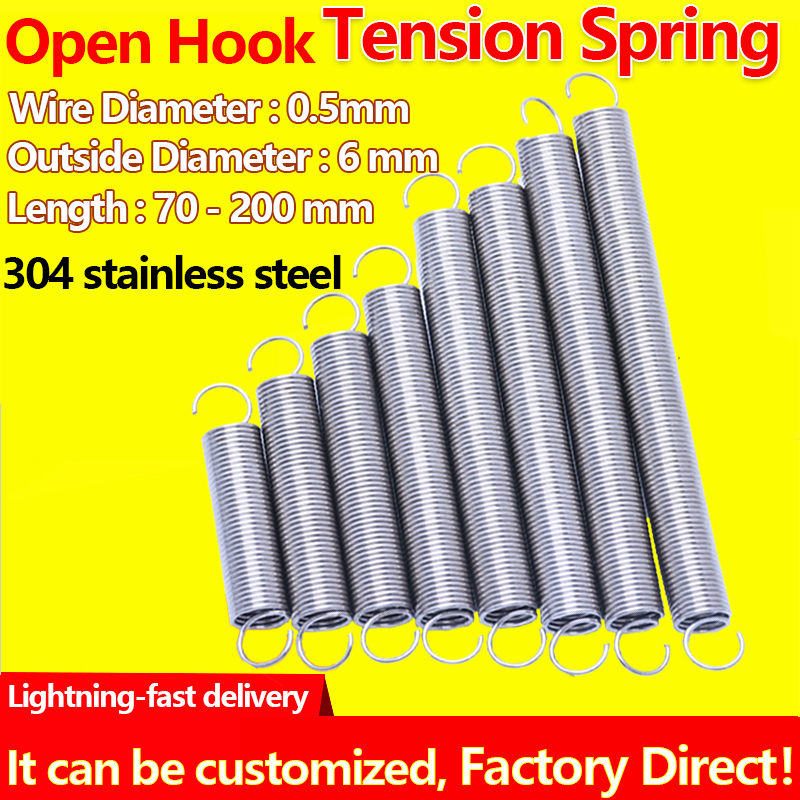 Extension Springs 304 Stainless Steel 0.4mm Wire Dia 4mm Outside Dia 