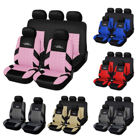 AUTOYOUTH Full Car Seat Covers Set Universal Polyester Fabric Auto Protect Covers Car Seat Protector Pink for Women Girls ► Photo 1/6