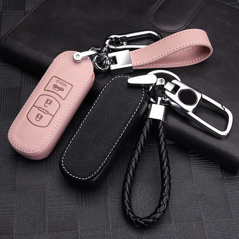 Leather New Car Key Cover Case for Mazda 3 6 CX5 CX7 323 626 Car Holder Shell Styling Key Shell Protect Ring ► Photo 1/6