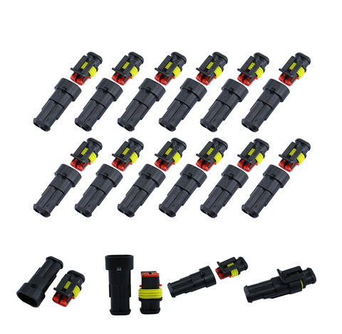 Promotion! 10 Kit 2 Pin Way Waterproof Electrical Wire Connector Plug ► Photo 1/6