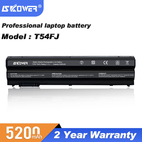 SKOWER 5200mAh T54FJ Battery For Dell Latitude E6420 E6430 E6520 Inspiron 5520 5720 7520 7720 Series M5Y0X 8858X Laptop Battery ► Photo 1/1