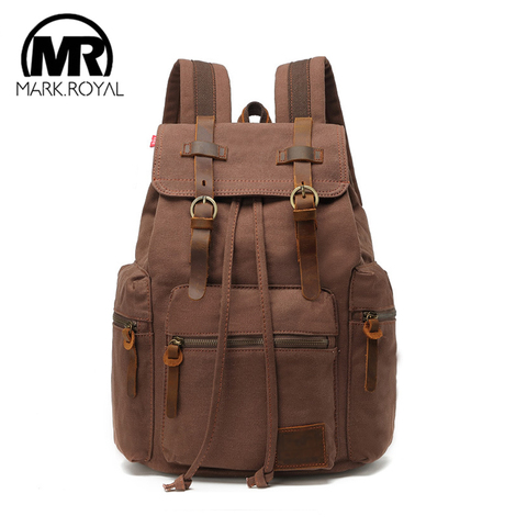 MARKROYAL Vintage Canvas Backpack Large Capacity Male Travel Rucksack Solid Color Schoolbag for Teenages Girls Dropshipping ► Photo 1/6