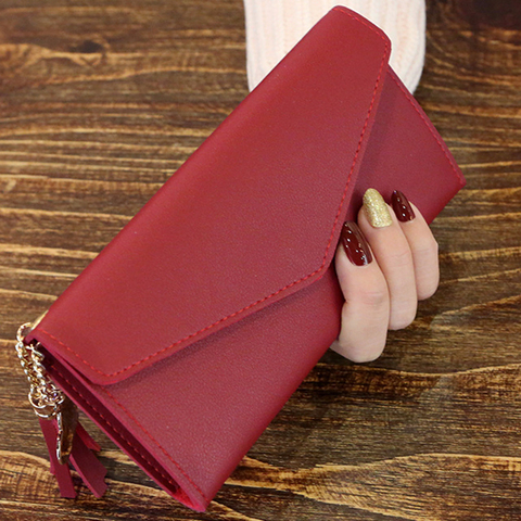 Tassel Women Wallet Fashion Wallets Multifunction PU Leather Women's Long Design Purse Female Card Holder Long Lady Clutch Purse ► Photo 1/6