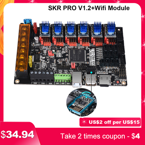 BIGTREETECH SKR PRO V1.2 Controller Board 32 Bit+Wifi Adapter Module 3D Printer Parts vs MKS GEN L TMC2208 TMC2130 TMC2209 ► Photo 1/6