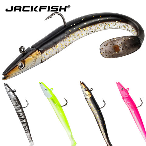 JACKFISH 10g/15g/22g Lead Jig Head Glow Soft Lure Soft bait with Fishing Hook Swimbaits fishing Tackle Pesca Soft Fishing Lure ► Photo 1/6