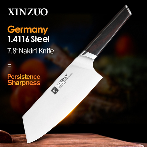 XINZUO 7.8'' Kitchen Slicing Knife Stainless Steel Knife Cooking Tool Sharp Newarrival Nakirir Vegetable Cleaver Ebony Handle ► Photo 1/6