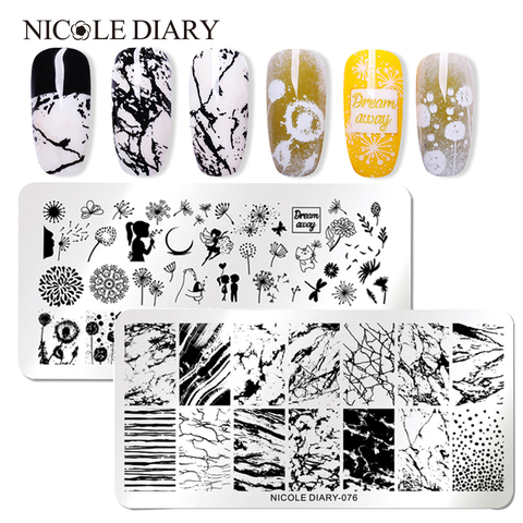 NICOLE DIARY Stainless Steel Nail Stamping Plates Flowers Nail Art DIY Nail Image Plate Stencil Accessories Tool ► Photo 1/6