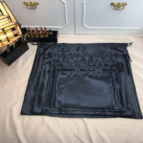Black high quality smooth storage bag dust bag bundle Drawstring bag environmental protection storage bag Silk satin cloth ► Photo 1/6