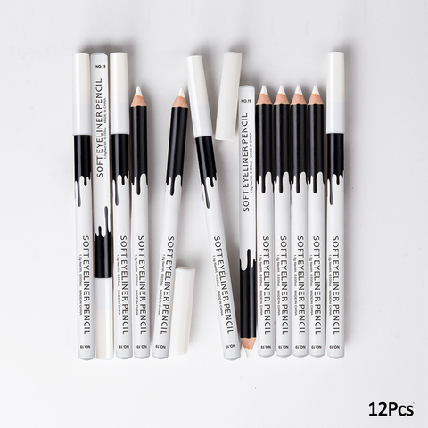 12pcs/lot Eyeliner Pencil Makeup Tools Women Long Lasting Waterproof Pigment Eye Liner White Eyebrow Eyeliner Pen Cosmetics ► Photo 1/6