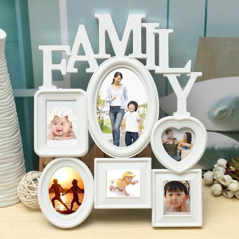 Popular family memory photo frame plastic wall-mounted picture display stand 6 multi-size photo frame photo wall home decoration ► Photo 1/6