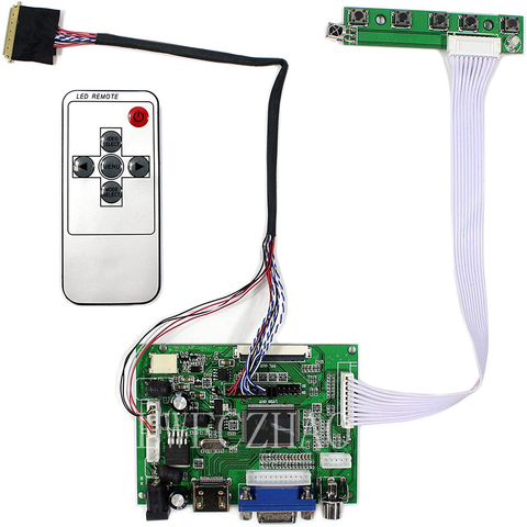 HDMI+VGA Control Board Monitor Kit for LTN101NT02 B101AW06 LP101WSA 1024x600 LCD LED screen Controller Board Driver ► Photo 1/6