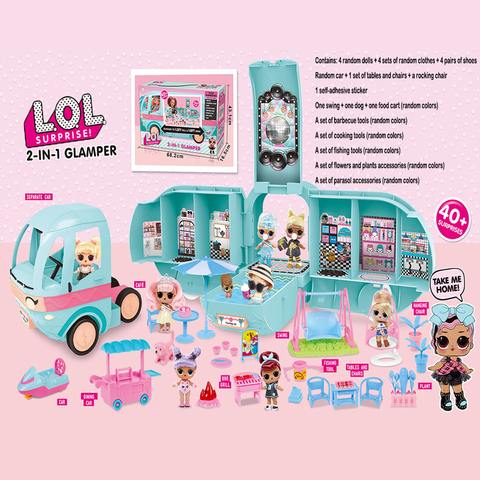 L.O.L SURPRISE ! LOL Surprise toys lol Dolls DIY 2-in-1 Bus Toy Lol Doll  Play House Games Toys for Birthday Gifts