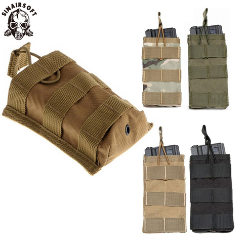 Military Molle Tactical Rifle Cartridge Mag Magazine Pouch Army Single Clip M4 Open Top Interphone Nylon Hunting AR15 Ammo Bag ► Photo 1/6