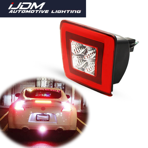 iJDM Red Bumper Fog Light Kit for 2009-19 Nissan 370Z & 2013-17 Juke Nismo red Brake/Rear Fog & White LED as Backup Reverse Lamp ► Photo 1/6