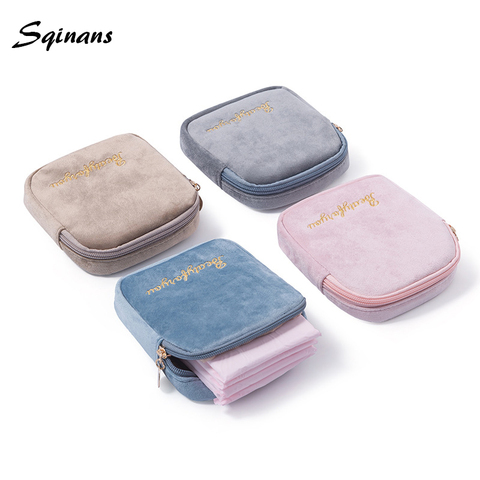 Mini Portable Women Girls Sanitary Pad Pouch Cable Organiser Bag Tampon  Case Cute Makeup Bag Coin Purse Napkin Storage Bag